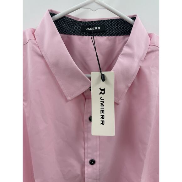 Men's Casual Button Down Shirts Wrinkle-Free Short Sleeve Business Dress Sz 2XL - Picture 3 of 11